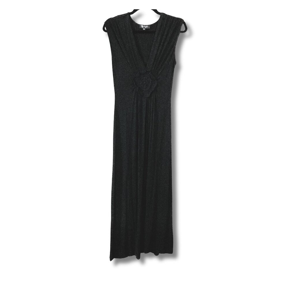 LILY MORGAN Black jersey maxi dress ~ Boho goth SMALL MEDIUM sleeveless sundress